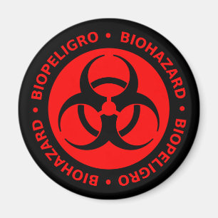 Aimant d'avertissement de Biohazard rouge