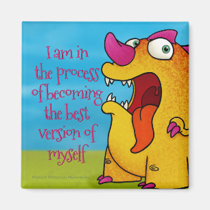 Aimant Dax le monstre w/quote de Dino sur l'aimant