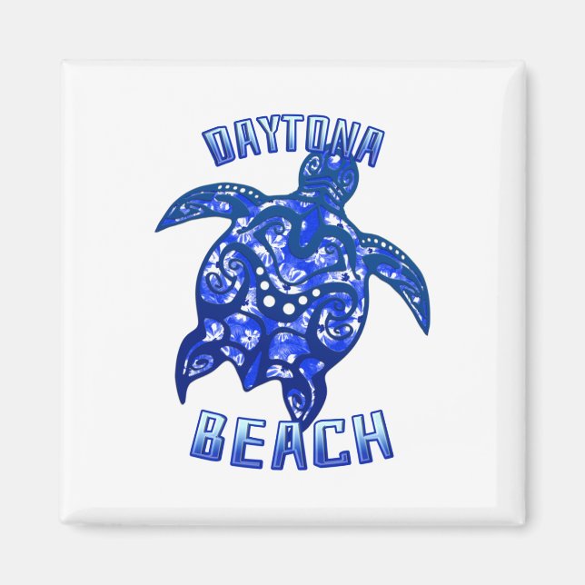 Aimant Daytona Beach Floride Vacances Tortue tribale (Devant)