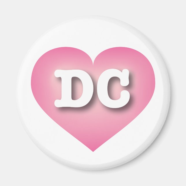 Aimant DC Pink Fade Heart - J'aime DC (Devant)