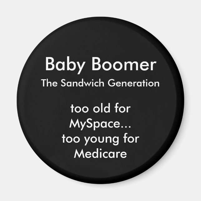 Aimant de baby-boomer - rond (Devant)