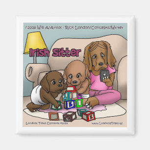 Aimant de bébé rigolo Setter Irlandais