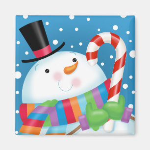 Aimant de bonhomme de neige et de sucre de canne