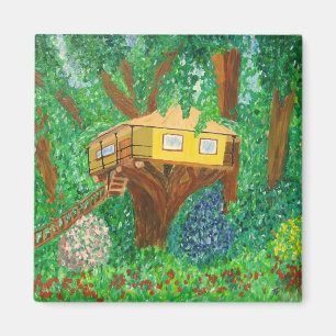 Aimant de cabane dans un arbre