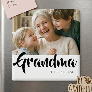 Aimant de Cadeau Photo de Grand-mère Établie