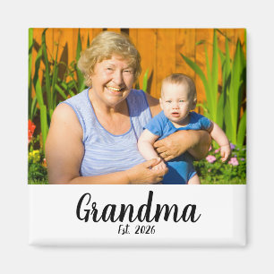 Aimant de Cadeau Photo de Grand-mère Établie