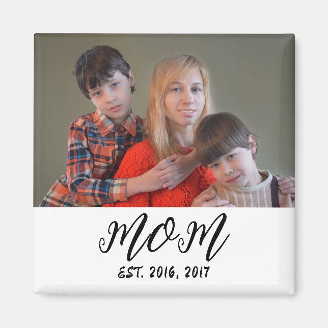 Aimant de Cadeau Photo de Maman Établie (Devant)