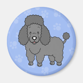 Aimant de caniche en caricature mignon