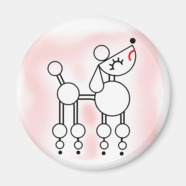 Aimant de caniche noisette (Devant)