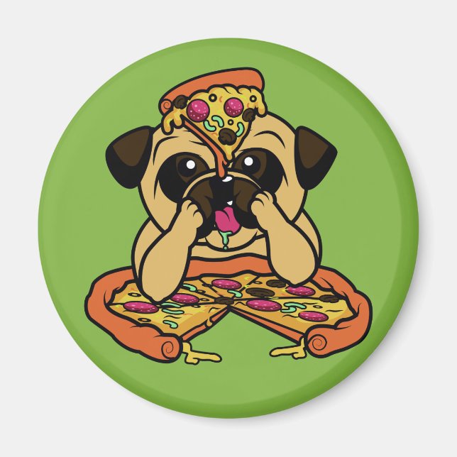Aimant de Carlin de pizza drôle (Devant)