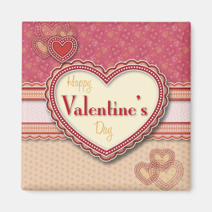 Aimant de carré de coeur de Valentine
