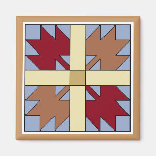 Aimant de carré de motif d'édredon de feuille