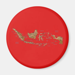 Aimant de carte de l'Indonésie