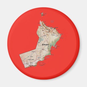 Aimant de carte de l'Oman