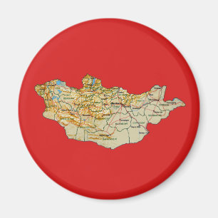Aimant de carte de Mongolie