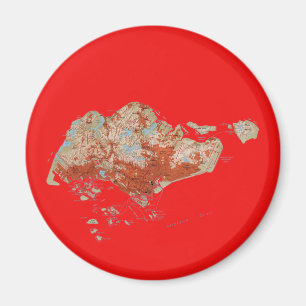 Aimant de carte de Singapour