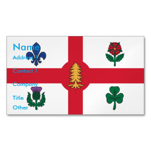 Aimant de carte de visite avec drapeau de Montréal