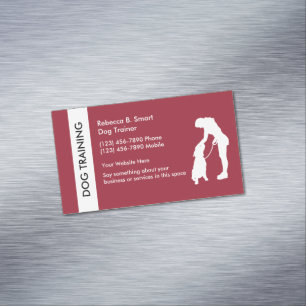Aimant de carte de visite de formation de chien