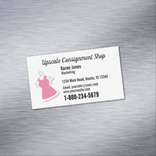 Aimant de carte de visite de magasin de consignati
