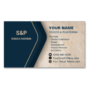 Aimant de carte de visite pour entreprise de stuc 