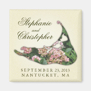 Aimant de carte d'hortensia de souvenir de mariage