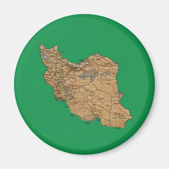 Aimant de carte d'Iran (Devant)