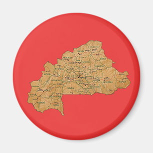 Aimant de carte du Burkina Faso