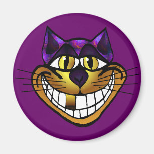 Aimant de chat Cheshire d'or