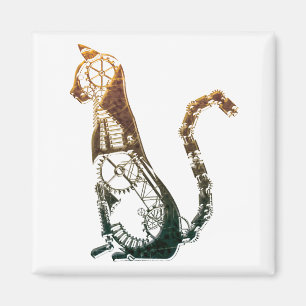 Aimant de chat de Steampunk