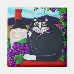 Aimant de chat d'établissement vinicole