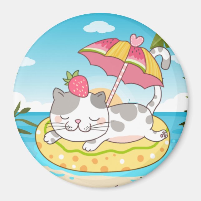 Aimant de chat mignon (Devant)