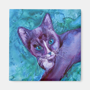 Aimant de chaton - "smoking pourpre "