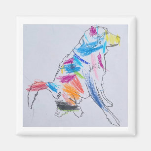 Aimant de chien arc-en-ciel