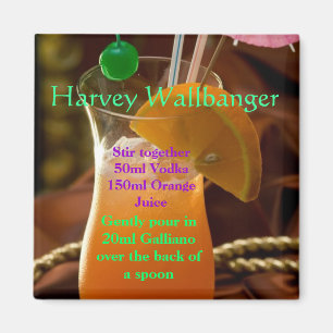 Aimant de cocktail de Harvey Wallbanger