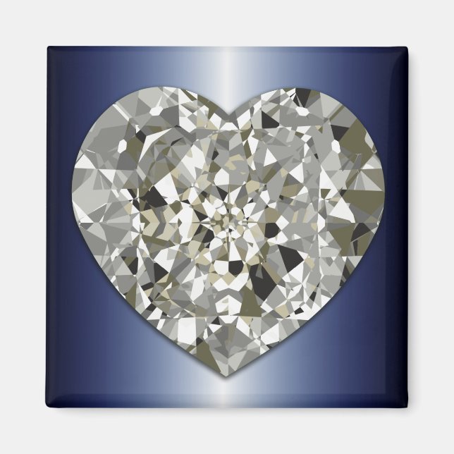 Aimant de coeur diamant étincelant (Devant)