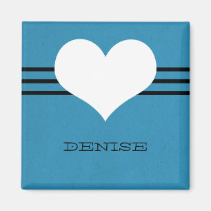 Aimant de coeur moderne bleu