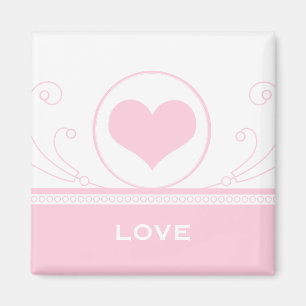 Aimant de coeur moyen, rose clair