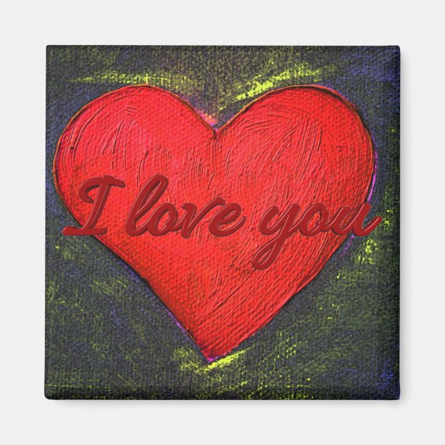 Aimant de coeur peint (Devant)