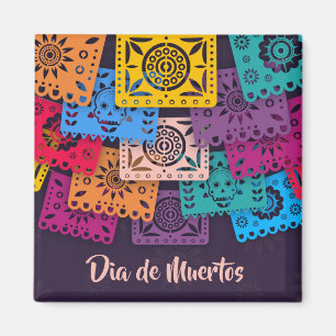 Aimant de Colorful Dia de Muertos Banners  