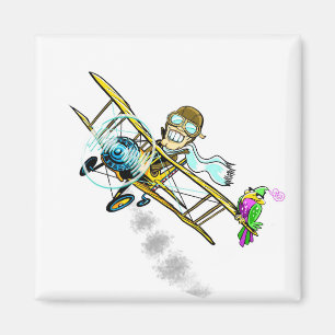 Aimant de comédien ambulant Bob et d'oiseau