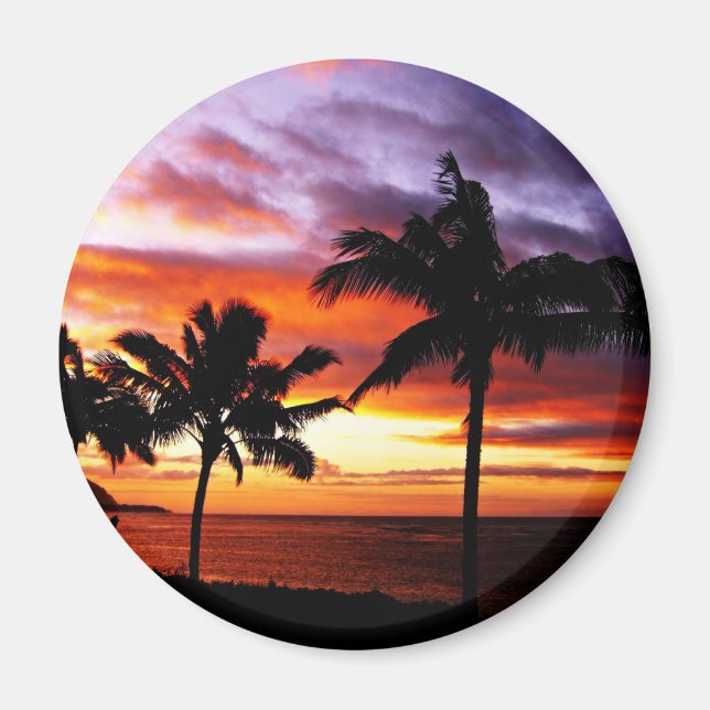 Aimant de coucher de soleil hawaïen (Devant)