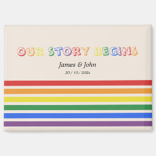 Aimant de couple drapeau LGBTQ arc-en-ciel Notre h
