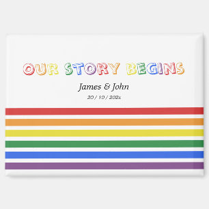Aimant de couple drapeau LGBTQ arc-en-ciel Notre h