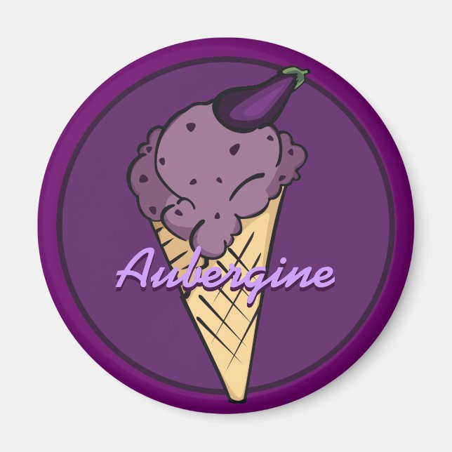 Aimant de crème glacée d'aubergine (Devant)