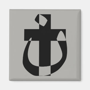 Aimant de croix chrétienne de solidarité symboliqu