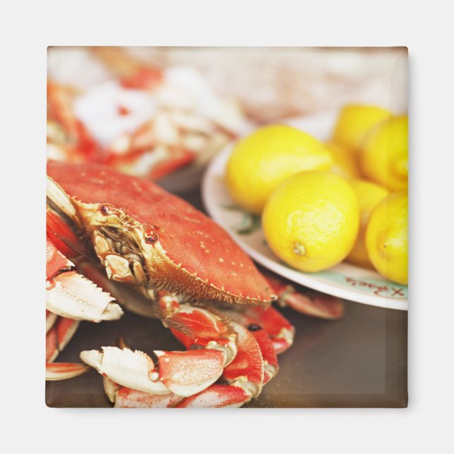 Aimant de cuisine de crabe et citron (Devant)