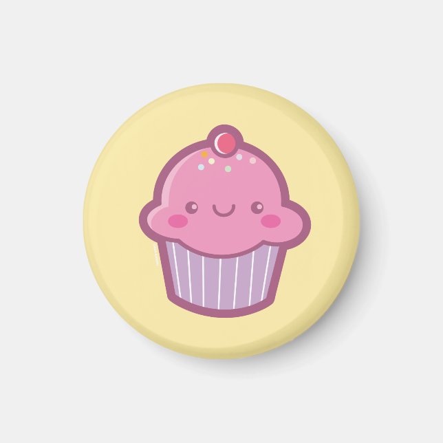 Aimant de cupcake Kawaii (Devant)