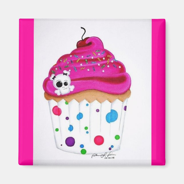 Aimant de cupcake Skullie (Devant)