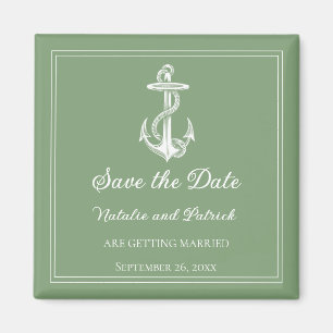 Aimant de date de sauvegarde d'ancre nautique vert