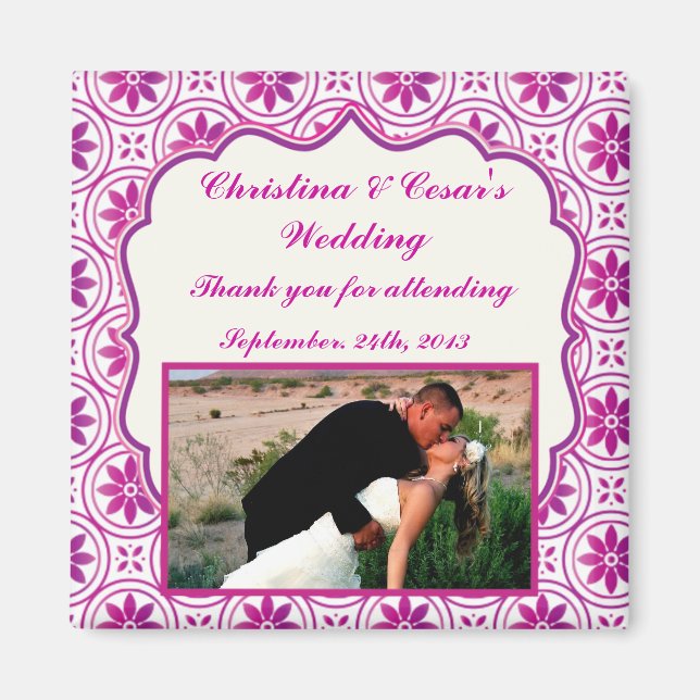 Aimant de déclaration 2"x2" Magenta Violet Formel  (Devant)